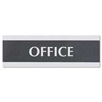 Headline Sign 4762 Century Series Office Sign, OFFICE, 9 x 3, Black/Silver