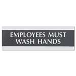 U. S. STAMP & SIGN Century Series Office Sign, Employees Must Wash Hands, 9 x 3