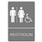 Headline Sign 4811 ADA Sign, Restroom/Wheelchair Accessible Tactile Symbol, Molded Plastic, 6 x 9