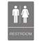 U. S. STAMP & SIGN ADA Sign, Restroom Symbol Tactile Graphic, Molded Plastic, 6 x 9, Gray