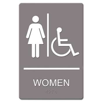 U. S. STAMP & SIGN ADA Sign, Women Restroom Wheelchair Accessible Symbol, Molded Plastic, 6 x 9