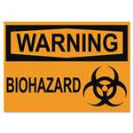 Headline Sign 5498 OSHA Safety Signs, WARNING BIOHAZARD, Orange/Black, 10 x 14