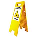 U. S. STAMP & SIGN Floor Tent Sign, Doublesided, Plastic, 10 1/2" x 25 1/2", Yellow