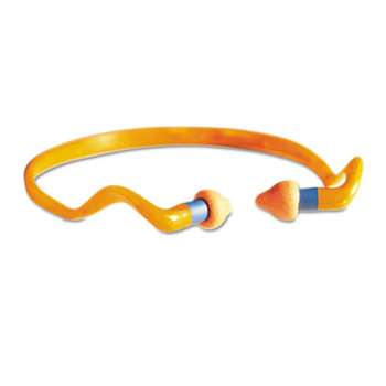 HONEYWELL ENVIRONMENTAL QB2HYG Banded Multi-Use Earplugs, 25NRR, Orange Band/Orange Plug, 10/Box