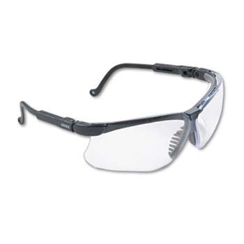 HONEYWELL ENVIRONMENTAL Genesis Wraparound Safety Glasses, Black Plastic Frame, Clear Lens