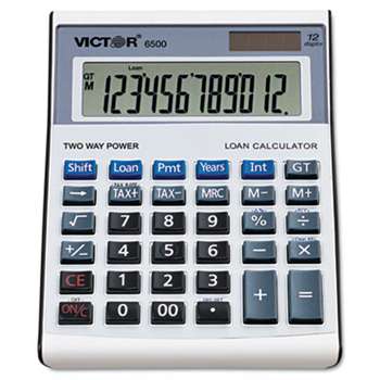 VICTOR TECHNOLOGIES 6500 Executive Desktop Loan Calculator, 12-Digit LCD