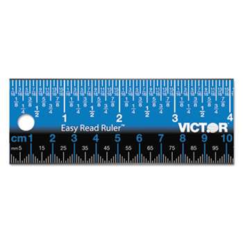 VICTOR TECHNOLOGIES Easy Read Stainless Steel Ruler, Standard/Metric, 12", Blue
