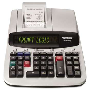 VICTOR TECHNOLOGIES PL8000 One-Color Prompt Logic Printing Calculator, Black Print, 8 Lines/Sec