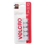 VELCRO USA, INC. Sticky-Back Hook and Loop Dot Fasteners on Strips, 5/8 dia., White, 15 Sets/Pack