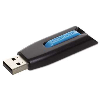 VERBATIM CORPORATION Store 'n' Go V3 USB 3.0 Drive, 16GB, Black/Blue