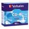 VERBATIM CORPORATION CD-R Discs, 700MB/80min, 52x, w/Slim Jewel Cases, Silver, 10/Pack