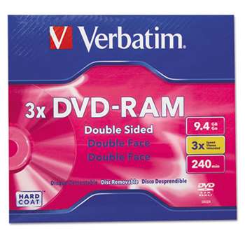 VERBATIM CORPORATION Type 4 Double-Sided DVD-RAM Cartridge, 9.4GB, 3x