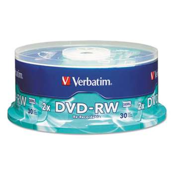 Verbatim 95179 DVD-RW Discs, 4.7GB, 4x, Spindle, 30/Pack