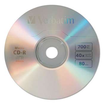 VERBATIM CORPORATION CD-R Music Recordable Disc, 700MB, 40x, 25/Pk