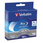 VERBATIM CORPORATION BD-R Blu-Ray Disc, 25GB, 6x, 10/Pk