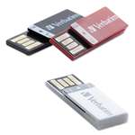 VERBATIM CORPORATION Clip-it USB 2.0 Flash Drive, 8GB, Black/Red/White, 3/Pack