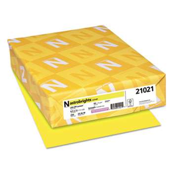 NEENAH PAPER Color Cardstock, 65lb, 8 1/2 x 11, Lift-Off Lemon, 250 Sheets