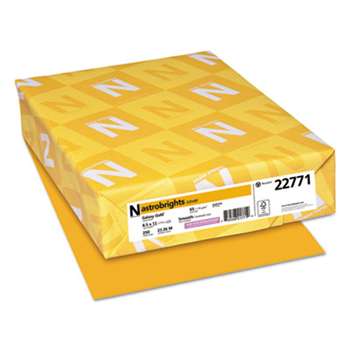 NEENAH PAPER Color Cardstock, 65lb, 8 1/2 x 11, Galaxy Gold, 250 Sheets