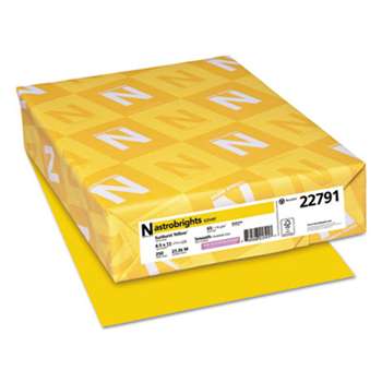 NEENAH PAPER Color Cardstock, 65lb, 8 1/2 x 11, Sunburst Yellow, 250 Sheets