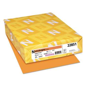 NEENAH PAPER Color Cardstock, 65lb, 8 1/2 x 11, Cosmic Orange, 250 Sheets
