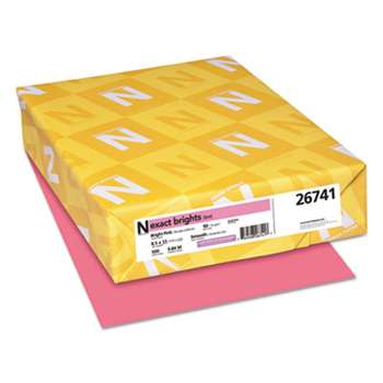 NEENAH PAPER Exact Brights Paper, 8 1/2 x 11, Bright Pink, 20lb, 500 Sheets