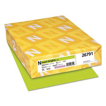 NEENAH PAPER Exact Brights Paper, 8 1/2 x 11, Bright Green, 20lb, 500 Sheets