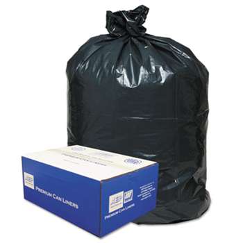 WEBSTER INDUSTRIES 2-Ply Low-Density Can Liners, 30gal, .71 Mil, 30 x 36, Black, 250/Carton