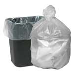 WEBSTER INDUSTRIES High Density Waste Can Liners, 7-10gal, 6mic, 24 x 23, Natural, 1000/Carton