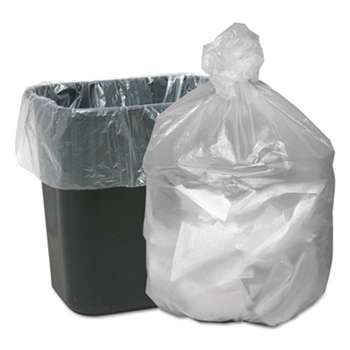 WEBSTER INDUSTRIES High Density Waste Can Liners, 7-10gal, 6mic, 24 x 23, Natural, 1000/Carton