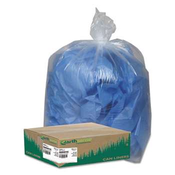 WEBSTER INDUSTRIES Clear Recycled Can Liners, 40-45gal, 1.5mil, Clear, 100/Carton