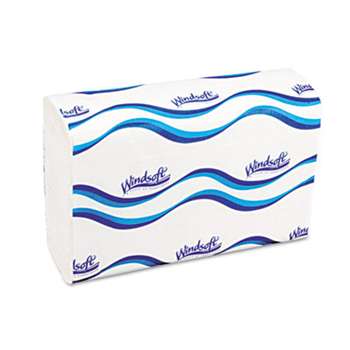 WINDSOFT Embossed C-Fold Paper Towels, 10 1/10 x 13 1/5, White, 200/Pack, 12 Packs/Carton