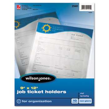 ACCO BRANDS, INC. Top-Loading Job Ticket Holder, Nonglare Finish, 9 x 12, Clear/Frosted, 10/Pack