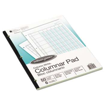 WILSON JONES CO. Accounting Pad, Six-Unit Columns, 8-1/2 x 11, 50-Sheet Pad