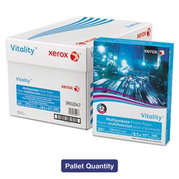 XEROX CORP. Vitality Multipurpose Printer Paper, 8 1/2 x 11, White, 200,000 Sheets/PL