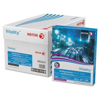 XEROX CORP. Vitality Multipurpose 3-Hole Punched Paper, 8 1/2 x 11, White, 5,000 Sheets/CT