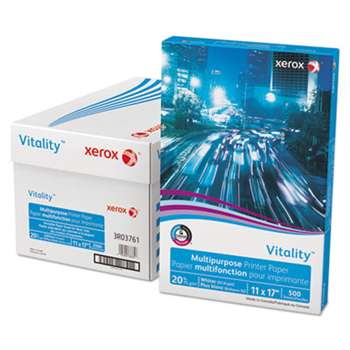 XEROX CORP. Vitality Multipurpose Printer Paper, 11 x 17, White, 500 Sheets/RM