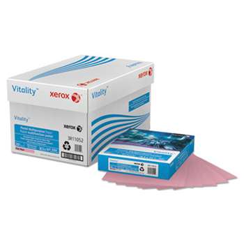 XEROX CORP. Vitality Pastel Multipurpose Paper, 8 1/2 x 11, Pink, 500 Sheets/RM
