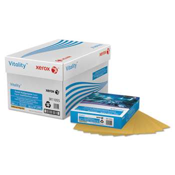 XEROX CORP. Vitality Pastel Multipurpose Paper, 8 1/2 x 11, Gold, 500 Sheets/RM