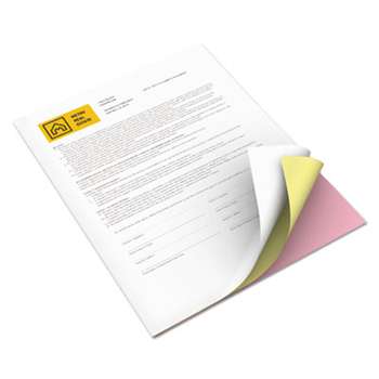 XEROX CORP. Revolution Digital Carbonless Paper, 8 1/2 x 11, Wh/Can/Pink, 2505 Sheets/CT