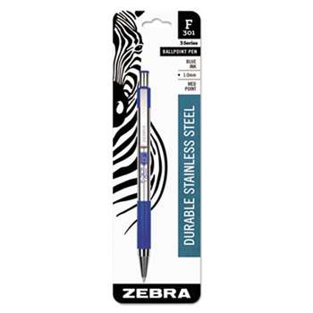 ZEBRA PEN CORP. F-301 Ballpoint Retractable Pen, Blue Ink, Medium