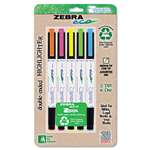 ZEBRA PEN CORP. Eco Zebrite Double-Ended Highlighter, Chisel/Fine Point Tip, 5/Set