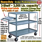 88CO / 3-Shelf Order Picking Truck with writing shelf