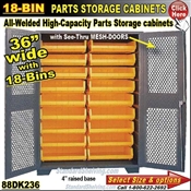 88DK236 / 18-Bin Heavy-Duty See-Thru Door Storage Cabinet