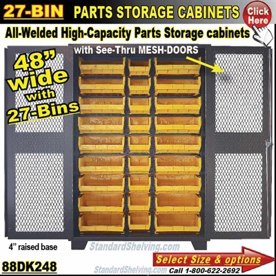 88DK248 / 27-Bin Heavy-Duty See-Thru Door Storage Cabinet