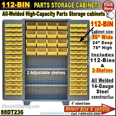 88DT236 / 112-Bin Heavy-Duty Storage Cabinet
