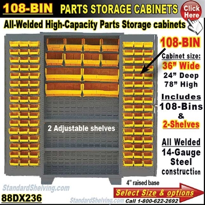 88DX236 / 108-Bin Heavy-Duty Storage Cabinet