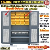 88DY236 / 16-Bin Heavy-Duty Storage Cabinet
