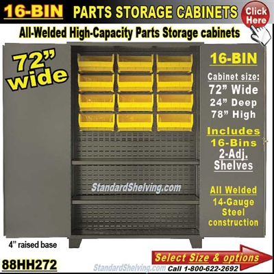 88HH272 / 16-Bin Heavy-Duty Storage Cabinet