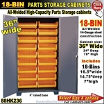 88HK236 / 18-Bin Heavy-Duty Storage Cabinet