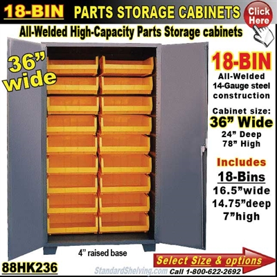88HK236 / 18-Bin Heavy-Duty Storage Cabinet